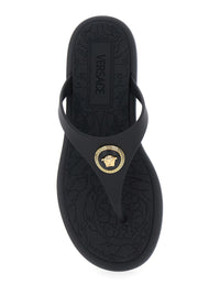 Versace Women Black Slides With Medusa Detail In Rubber Woman
