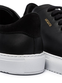 Axel Arigato Men '90 Clean' Black Low Top Sneakers With Logo Lettering On The Side In Leather Man