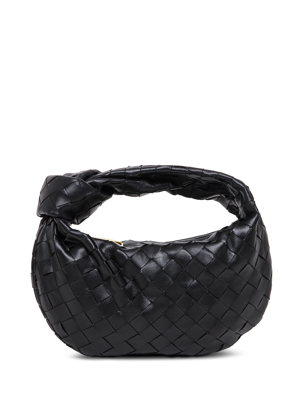 Bottega Veneta Women Black Handbag 'Mini Jodie' With Intreccio Motif In Leather Woman