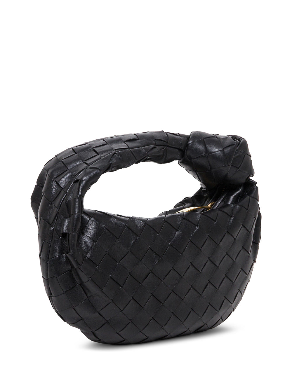 Bottega Veneta Women Black Handbag 'Mini Jodie' With Intreccio Motif In Leather Woman