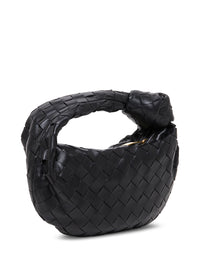 Bottega Veneta Women Black Handbag 'Mini Jodie' With Intreccio Motif In Leather Woman