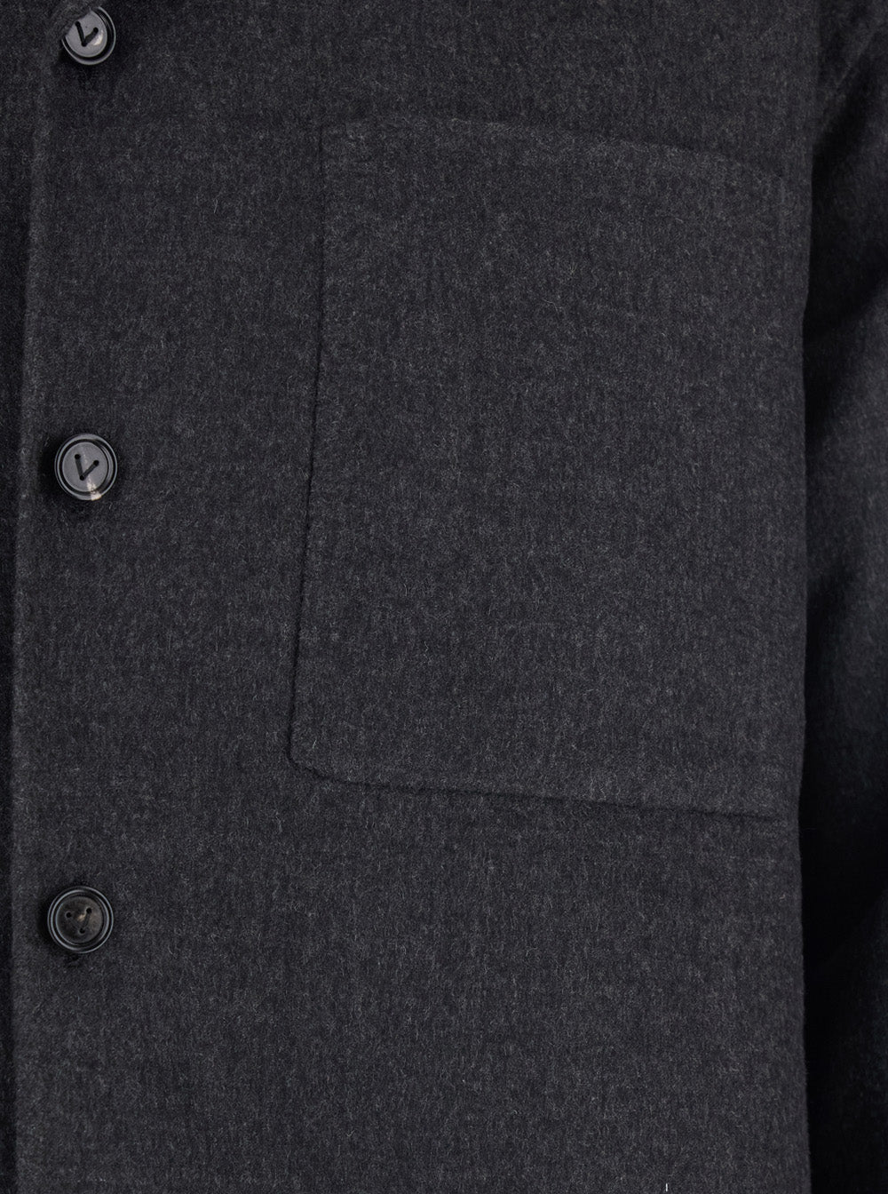 Bottega Veneta Men Grey Jacket With Wide Notched Revers In Cashmere And Silk Man