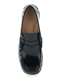 Bottega Veneta Men Truman' Black Loafers With Side Logo Patch In Leather Man