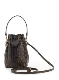Fendi Women 'Mon Tresor Mini' Brown Handbag With Removable Shoulder Strap And Jaguar Print In Leather Woman