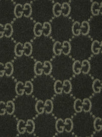 GUCCI Gucci Men Green Scarf With Fringed Hem And Gg Motif Jacquard In Cashmere Man