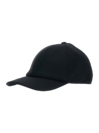 Gucci Men Black Baseball Cap With Logo Lettering On The Side And Rear Closure With Web Detail In Wool Man