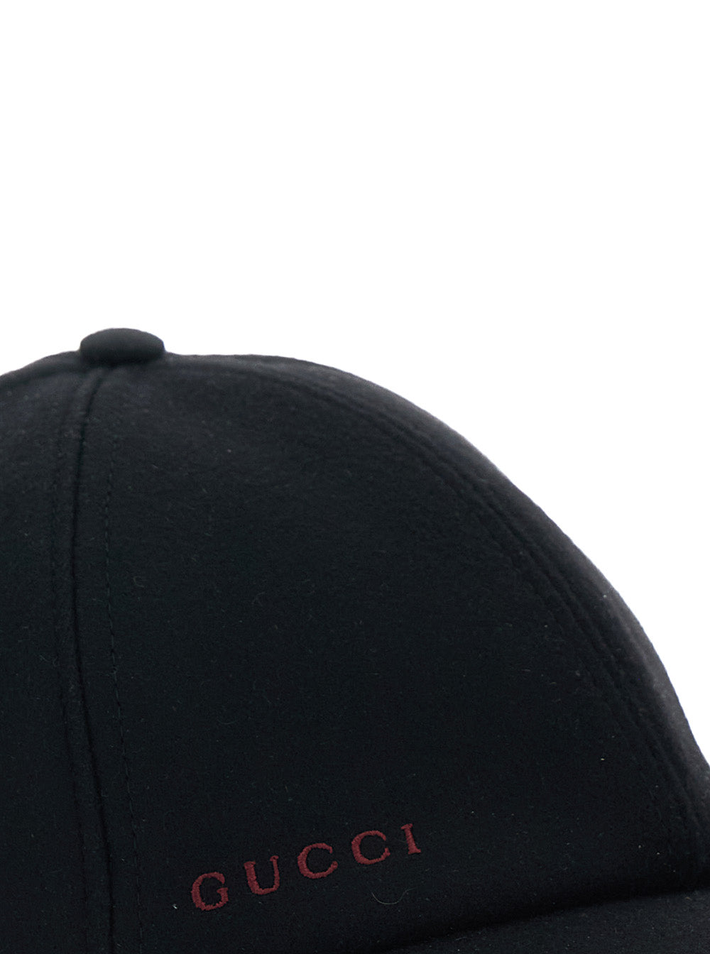 Gucci Men Black Baseball Cap With Logo Lettering On The Side And Rear Closure With Web Detail In Wool Man