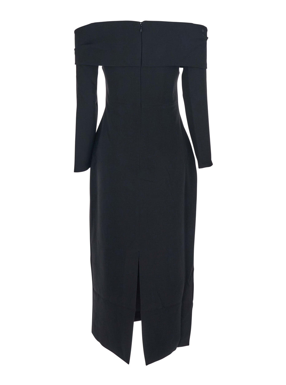 Solace London Women 'Yuni' Black Dress With Square Neckline And Back Closure In Fabric Woman