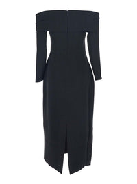 Solace London Women 'Yuni' Black Dress With Square Neckline And Back Closure In Fabric Woman