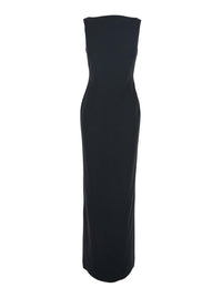 Solace London Women Black Long Dress With Square Neckline And Cut Out On The Back In Fabric Woman