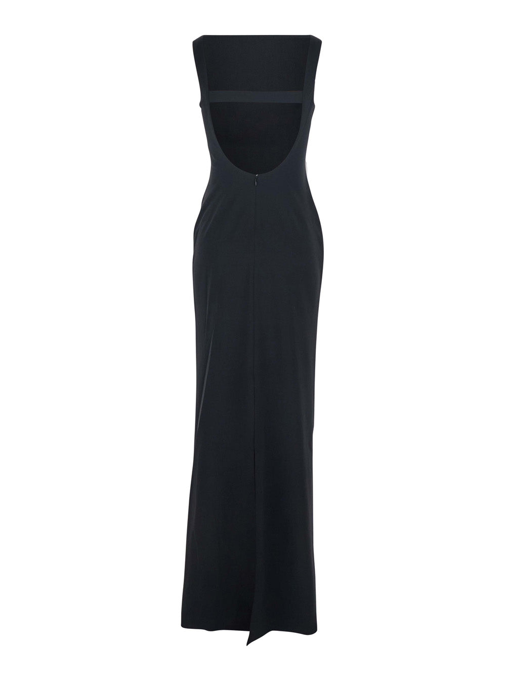 Solace London Women Black Long Dress With Square Neckline And Cut Out On The Back In Fabric Woman