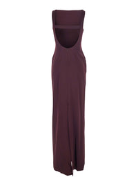 Solace London Women Bordeaux Long Dress With Square Neckline And Cut Out On The Back In Fabric Woman