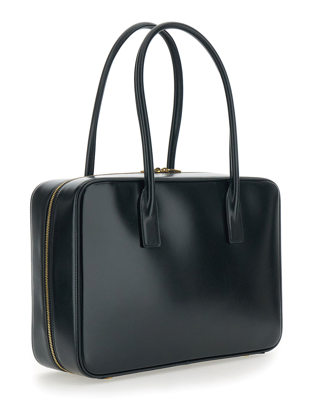 Saint Laurent Women Black Shoulder Bag With Logo Lettering On The Front And Keychain Detail In Leather Woman