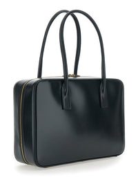 Saint Laurent Women Black Shoulder Bag With Logo Lettering On The Front And Keychain Detail In Leather Woman