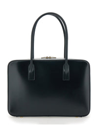 Saint Laurent Women Black Shoulder Bag With Logo Lettering On The Front And Keychain Detail In Leather Woman