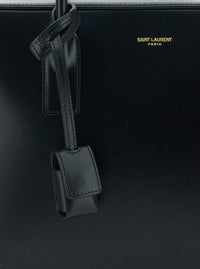 Saint Laurent Women Black Shoulder Bag With Logo Lettering On The Front And Keychain Detail In Leather Woman
