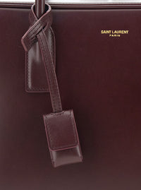 Saint Laurent Women Bordeaux Shoulder Bag With Logo Lettering On The Front And Keychain Detail In Leather Woman