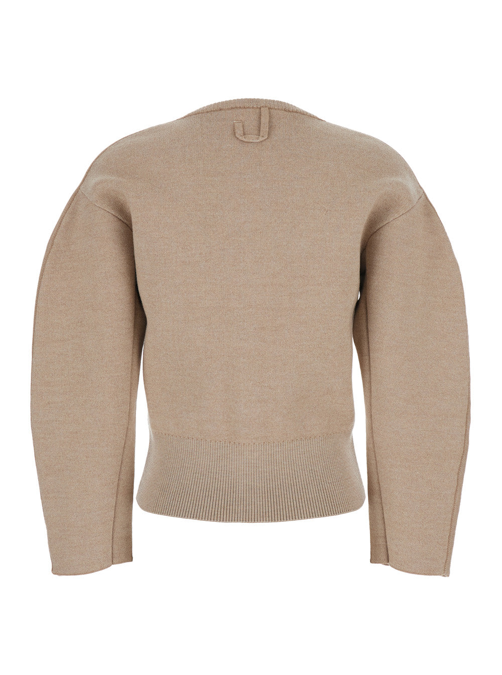 Jacquemus Women 'Le Gilet Doppio' Beige Cardigan With Round Neck And Ribbed Trims In Wool Blend Stretch Woman