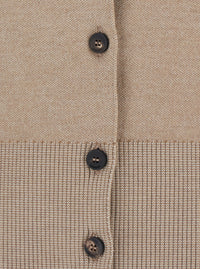 Jacquemus Women 'Le Gilet Doppio' Beige Cardigan With Round Neck And Ribbed Trims In Wool Blend Stretch Woman