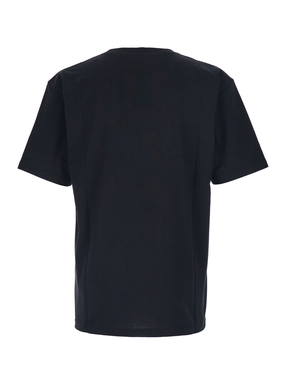 Valentino Men Black Crewneck T-Shirt With Print On The Front In Cotton Man