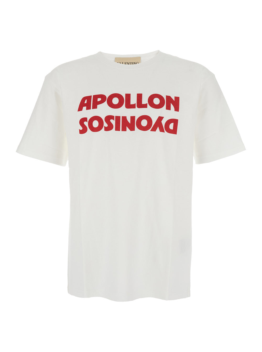 Valentino Men White Crewneck T-Shirt With Print On The Front In Cotton Man