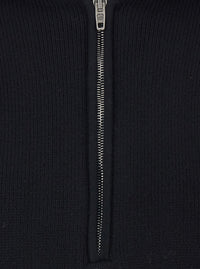 Balenciaga Women Black Turtleneck Sweater With Rear Half Zip Closure In Cotton Blend Stretch Woman