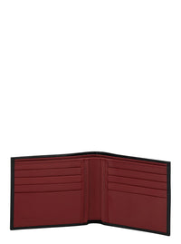 Ferragamo Men Wallet 'Revival' Gancini With Double Hook In Grained Black Leather For Men