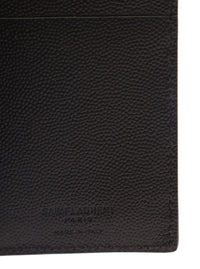 Saint Laurent Men Cardholder 'Grain De Poudre' Black With Logo Embossed In Leather For Men
