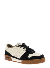 FENDI Fendi Men Black Low Top Sneakers With Raised Logo In Suede For Men