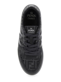 Fendi Men Sneakers 'Match' With Logo Patch On The Tongue And Ff Motif All-Over In Grey Leather For Men