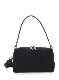 Fendi Men Black Shoulder Bag 'Lui Medium' With Ff All-Over Motif In Tech Fabric For Men