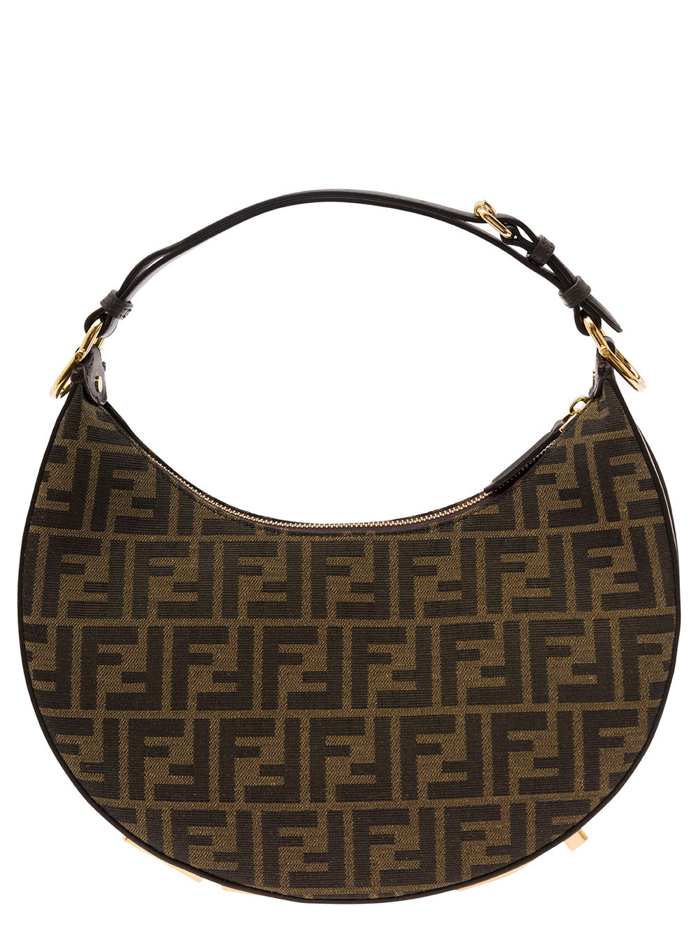 Fendi Women Handbag 'Fendigraphy Small' With Ff Motif In Brown Jacquard Fabric