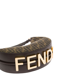 Fendi Women Handbag 'Fendigraphy Small' With Ff Motif In Brown Jacquard Fabric