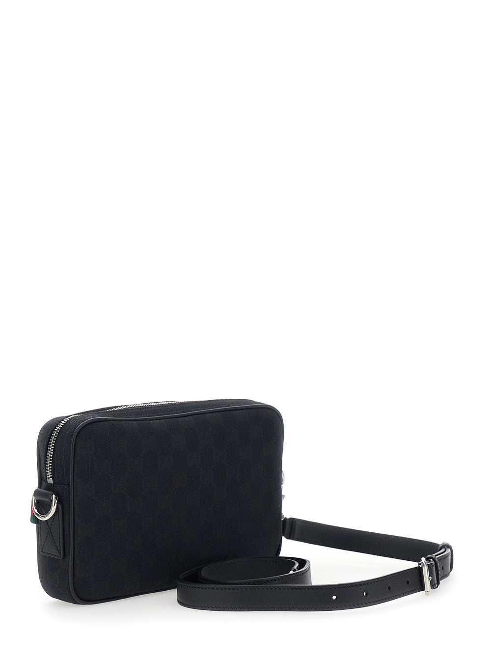 Gucci Men Black Crossbody Bag With All-Over Gg Motif In Fabric Man