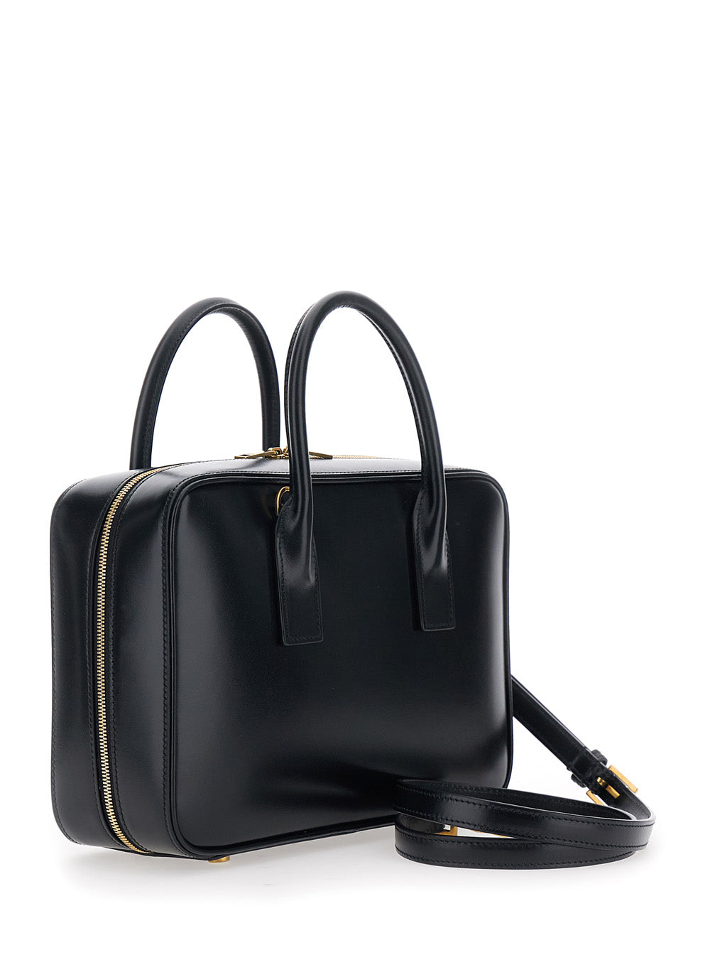 SAINT LAURENT Saint Laurent Women 'Sac De Jour' Black Handbag With Logo Lettering And Pendant Padlock Detail In Leather Woman