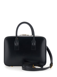 SAINT LAURENT Saint Laurent Women 'Sac De Jour' Black Handbag With Logo Lettering And Pendant Padlock Detail In Leather Woman