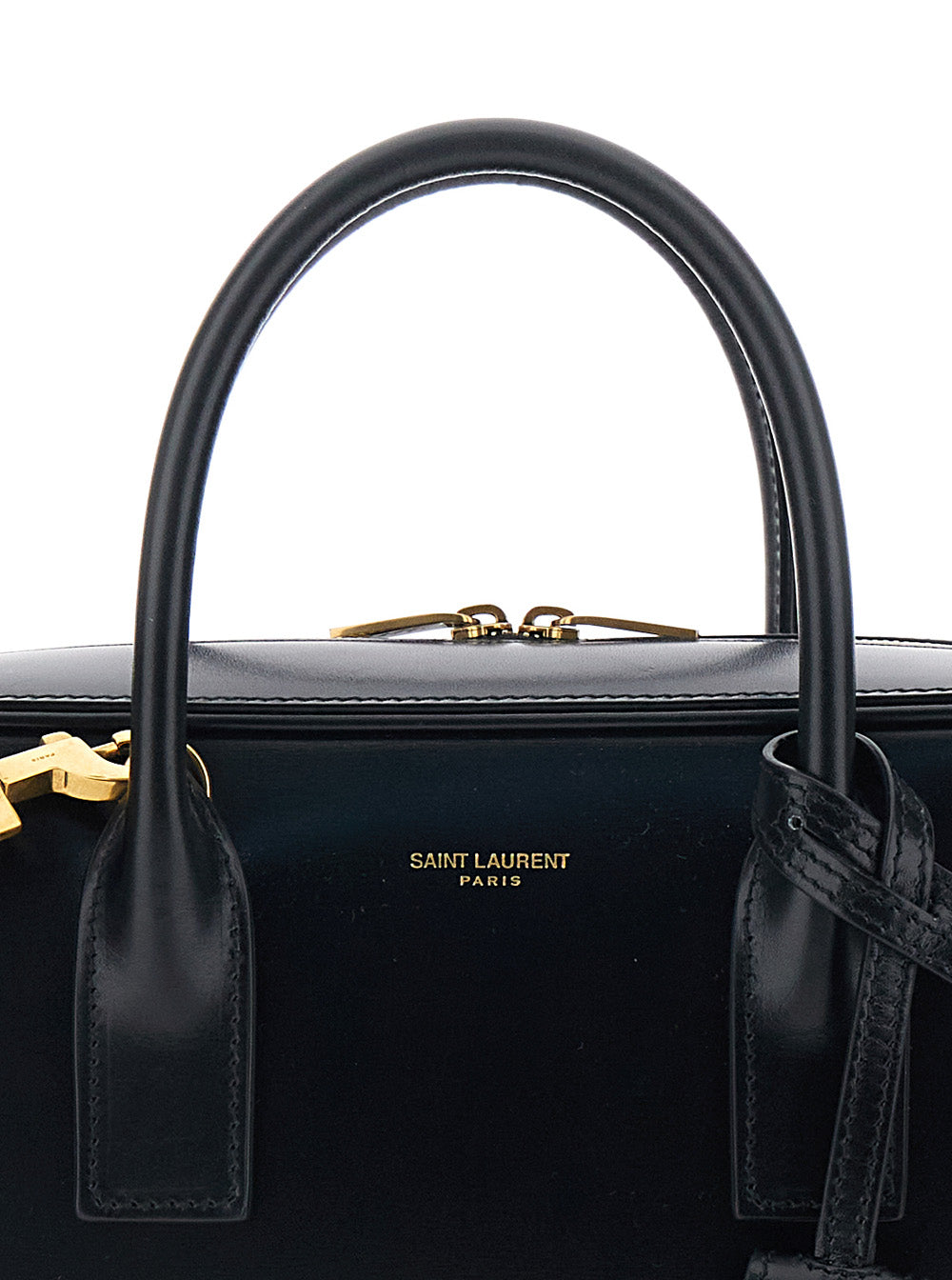 SAINT LAURENT Saint Laurent Women 'Sac De Jour' Black Handbag With Logo Lettering And Pendant Padlock Detail In Leather Woman