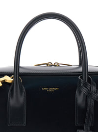 SAINT LAURENT Saint Laurent Women 'Sac De Jour' Black Handbag With Logo Lettering And Pendant Padlock Detail In Leather Woman