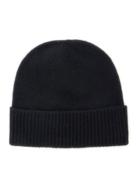 Vivienne Westwood Unisex Black Beanie With Orb Patch On The Front And Ribbed Brim In Cashmere Unisex