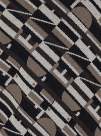 Fendi Men Brown Crewneck Sweater With All-Over Geometric Motif In Wool Man