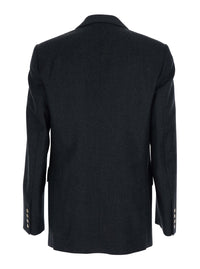 VIVIENNE WESTWOOD Vivienne Westwood Men Grey Double-Breasted Jacket With Wide Peak Lapels In Wool Man