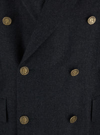 VIVIENNE WESTWOOD Vivienne Westwood Men Grey Double-Breasted Jacket With Wide Peak Lapels In Wool Man
