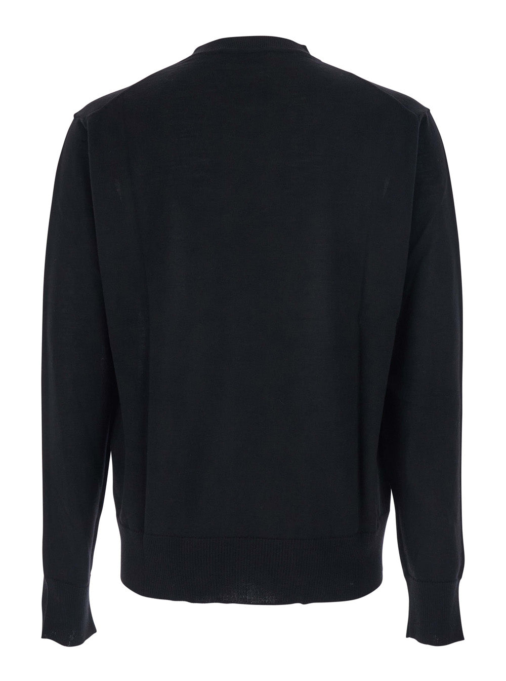 Vivienne Westwood Men Black Crew Necksweater With Orb Logo Embroidered On The Front In Wool Blend Man