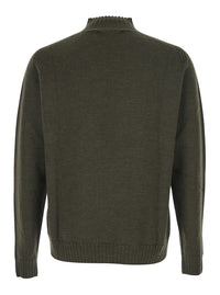 Vivienne Westwood Men Green Crew Neck Sweater With Orb Logo Embroidered On The Front In Wool Blend Man