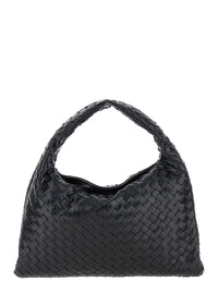 Bottega Veneta Women Black Shoulder Bag 'Hop Piccola' With Intreccio Motif In Leather For Women