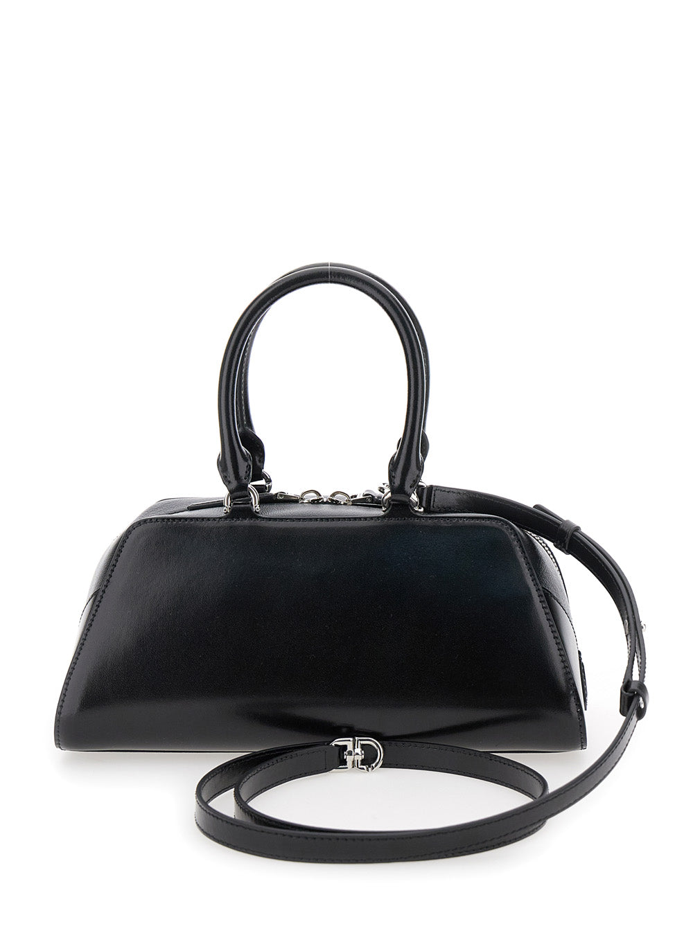 Givenchy Women Black Small 'Antigona East West' Handbag With Adjustable And Removable Shoulder Strap And Lettering Logo On The Front In Leather For Women