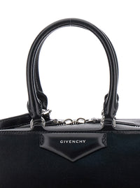 Givenchy Women Black Small 'Antigona East West' Handbag With Adjustable And Removable Shoulder Strap And Lettering Logo On The Front In Leather For Women