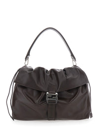 Fendi Men 'Mama Baguette Large' Brown Shoulder Bag With Ff Closure On The Front In Leather Man