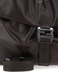Fendi Men 'Mama Baguette Large' Brown Shoulder Bag With Ff Closure On The Front In Leather Man