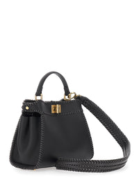 Fendi Women 'Mini Peekaboo' Black Handbag With Twist Lock In Leather Woman